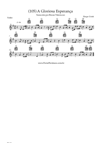 Harpa Cristã (105) A Gloriosa Esperança score for Acoustic Guitar