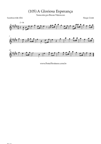 Harpa Cristã (105) A Gloriosa Esperança score for Alto Saxophone