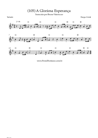Harpa Cristã (105) A Gloriosa Esperança score for Keyboard