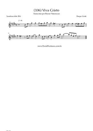 Harpa Cristã (106) Viva Cristo score for Alto Saxophone