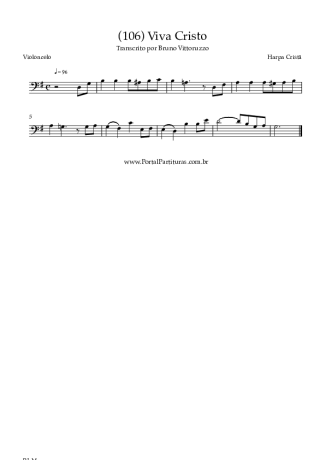 Harpa Cristã (106) Viva Cristo score for Cello