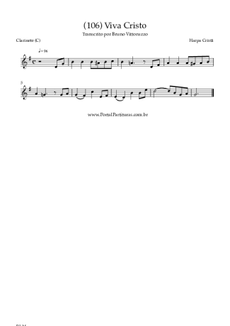 Harpa Cristã (106) Viva Cristo score for Clarinet (C)
