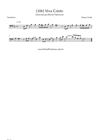 Harpa Cristã (106) Viva Cristo score for Trombone