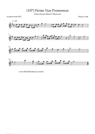 Harpa Cristã (107) Firme Nas Promessas score for Alto Saxophone