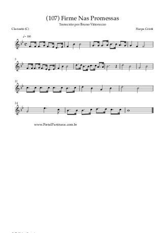 Harpa Cristã (107) Firme Nas Promessas score for Clarinet (C)