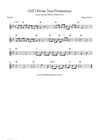 Harpa Cristã (107) Firme Nas Promessas score for Keyboard