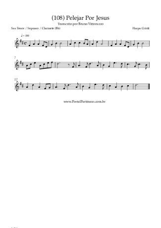 Harpa Cristã  score for Tenor Saxophone Soprano (Bb)