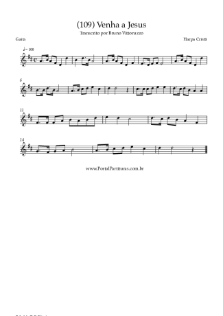 Harpa Cristã (109) Venha A Jesus score for Harmonica