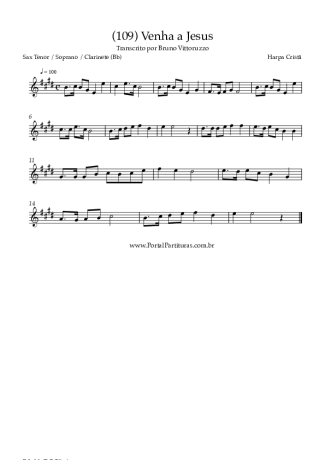 Harpa Cristã  score for Tenor Saxophone Soprano (Bb)