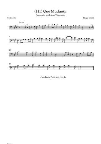 Harpa Cristã (111) Que Mudança score for Cello