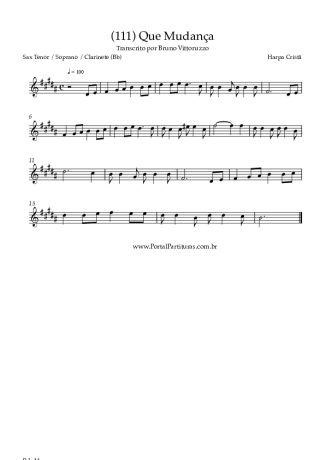 Harpa Cristã  score for Tenor Saxophone Soprano (Bb)