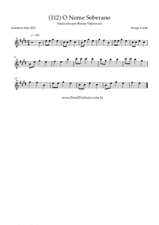 Harpa Cristã (112) O Nome Soberano score for Alto Saxophone