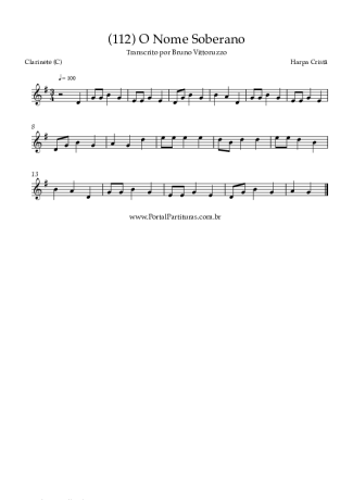 Harpa Cristã (112) O Nome Soberano score for Clarinet (C)