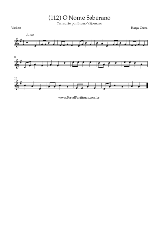 Harpa Cristã (112) O Nome Soberano score for Violin