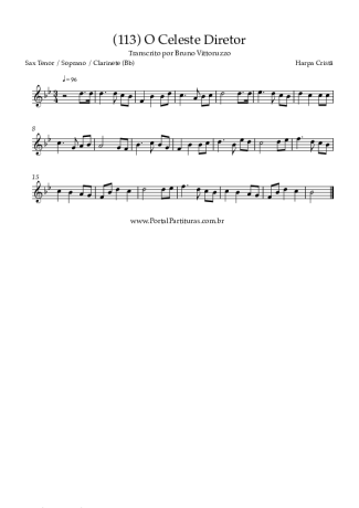 Harpa Cristã (113) O Celeste Diretor score for Tenor Saxophone Soprano (Bb)