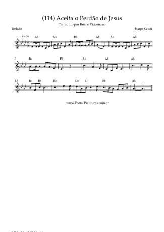 Harpa Cristã (114) Aceita O Perdão De Jesus score for Keyboard