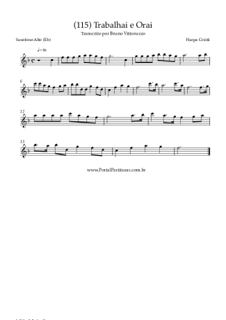 Harpa Cristã (115) Trabalhai E Orai score for Alto Saxophone