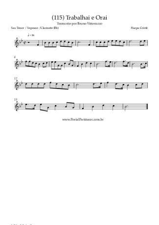 Harpa Cristã (115) Trabalhai E Orai score for Tenor Saxophone Soprano (Bb)