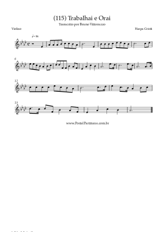 Harpa Cristã (115) Trabalhai E Orai score for Violin