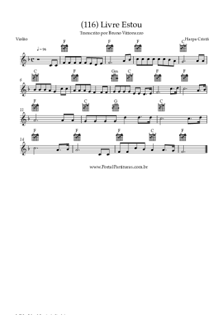 Harpa Cristã (116) Livre Estou score for Acoustic Guitar