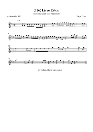 Harpa Cristã (116) Livre Estou score for Alto Saxophone