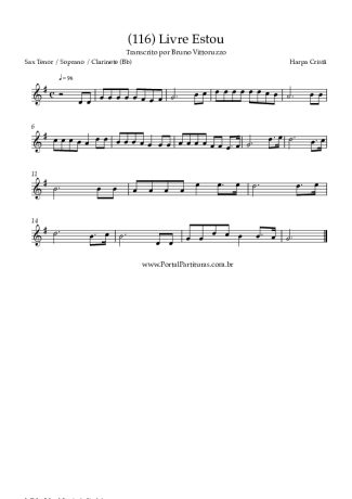 Harpa Cristã (116) Livre Estou score for Clarinet (Bb)
