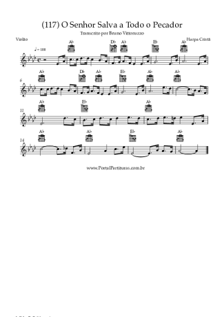 Harpa Cristã (117) O Senhor Salva A Todo O Pecador score for Acoustic Guitar