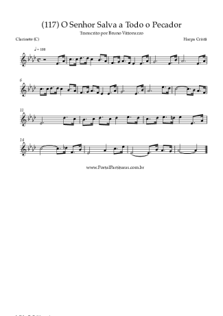 Harpa Cristã (117) O Senhor Salva A Todo O Pecador score for Clarinet (C)