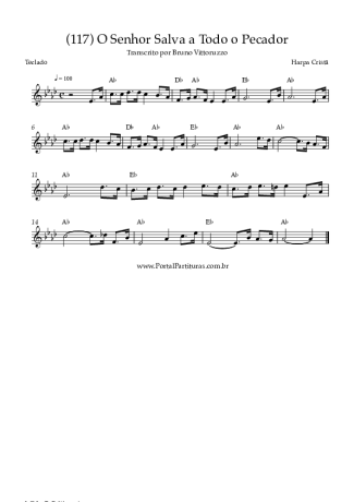 Harpa Cristã (117) O Senhor Salva A Todo O Pecador score for Keyboard