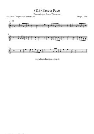 Harpa Cristã (118) Face A Face score for Tenor Saxophone Soprano (Bb)