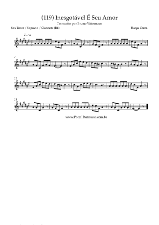 Harpa Cristã (119) Inesgotável É Seu Amor score for Clarinet (Bb)