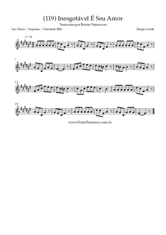 Harpa Cristã  score for Tenor Saxophone Soprano (Bb)