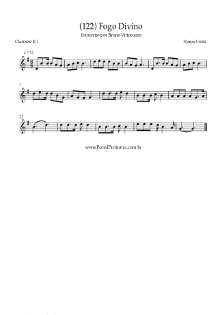 Harpa Cristã (122) Fogo Divino score for Clarinet (C)