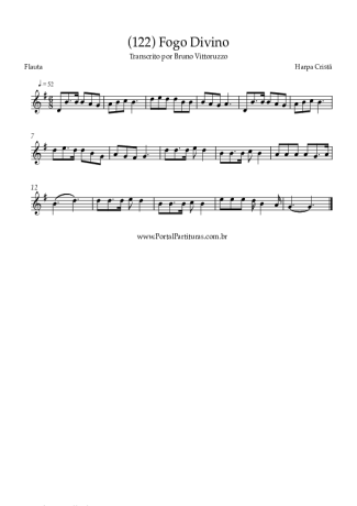 Harpa Cristã (122) Fogo Divino score for Flute