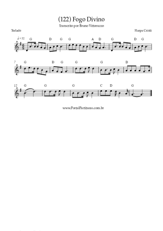 Harpa Cristã (122) Fogo Divino score for Keyboard