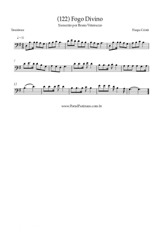 Harpa Cristã (122) Fogo Divino score for Trombone