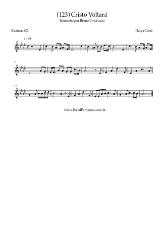 Harpa Cristã (123) Cristo Voltará score for Clarinet (C)