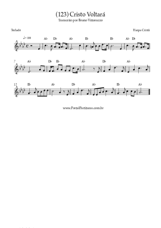 Harpa Cristã (123) Cristo Voltará score for Keyboard