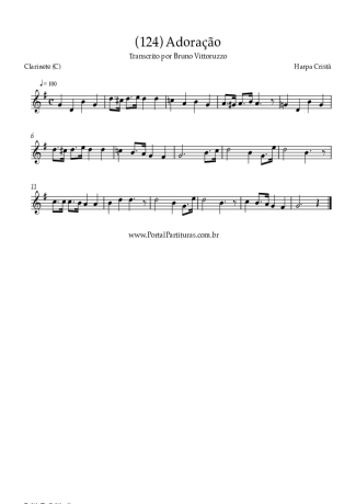 Harpa Cristã (124) Adoração score for Clarinet (C)
