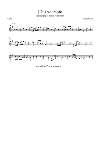 Harpa Cristã (124) Adoração score for Flute