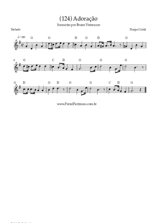 Harpa Cristã (124) Adoração score for Keyboard