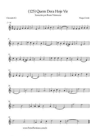 Harpa Cristã (125) Quem Dera Hoje Vir score for Clarinet (C)