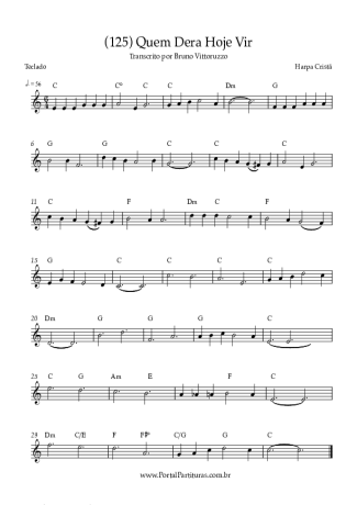 Harpa Cristã (125) Quem Dera Hoje Vir score for Keyboard