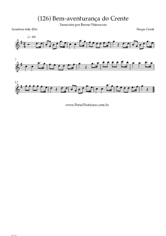 Harpa Cristã (126) Bem Aventurança Do Crente score for Alto Saxophone