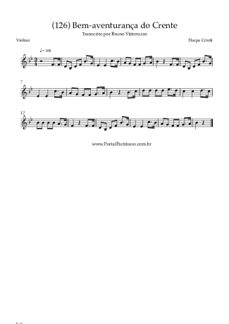 Harpa Cristã (126) Bem Aventurança Do Crente score for Violin