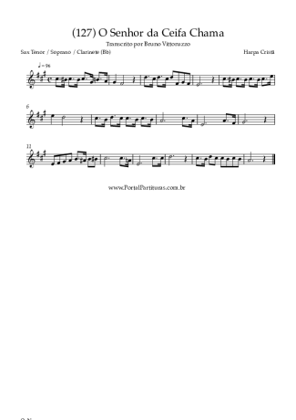 Harpa Cristã (127) O Senhor Da Ceifa Chama score for Tenor Saxophone Soprano (Bb)