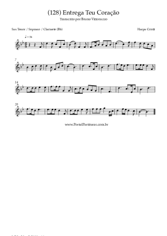 Harpa Cristã (128) Entrega Teu Coração score for Clarinet (Bb)