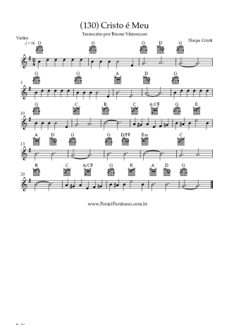 Harpa Cristã (130) Cristo é Meu score for Acoustic Guitar