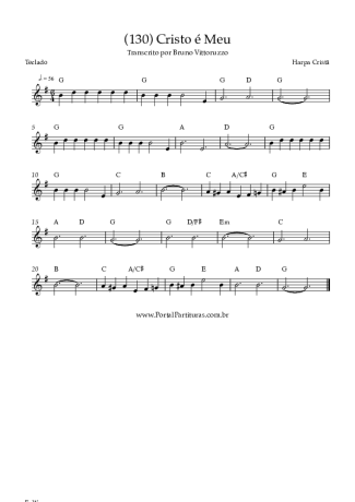 Harpa Cristã (130) Cristo é Meu score for Keyboard