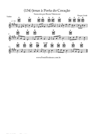 Harpa Cristã (134) Jesus à Porta Do Coração score for Acoustic Guitar